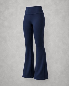 Pantalon de yoga évasé taille haute personnalisé pour femme, leggings évasés, pantalon de sport coupe bootcut, collant de fitness extensible en nylon et élasthanne, vêtements de sport - Product Image 2
