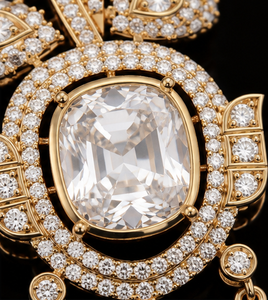 Collier pendentif broche de luxe en diamant de laboratoire non taillé pour femme, convertible en broche et pendentif, bijou de déclaration nuptial - Product Image 4