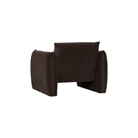 Sillón Moderno Cuadrado con Relleno de Espuma y Tapizado en Tela, con Brazos Acolchados, para Apartamento y Sala de Estar