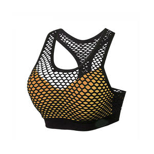 Soutiens-gorge de sport sans couture grande taille pour femmes, à faible impact, rembourrés, à bretelles croisées, courts, pour le yoga, l'entraînement et le fitness - Product Image 1