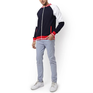 Chaqueta Varsity para Hombre, Diseño Color Block, Cierre de Cremallera, Corte Ajustado Informal, Poliéster y Algodón, para Otoño - Product Image 1
