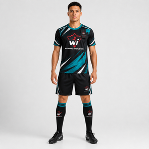 Soccer Uniform Custom Team Jersey And Shorts Breathable Moisture Wicking Lightweight <b>Athletic</b> Sportswear For Professional - Product Image 4