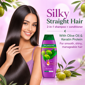 Shampoo Palmolive Naturals Silky Straight à l'huile d'olive et à la kératine 180 ml |   Lisseur et lisseur chauffant 2-en-1 - Product Image 5