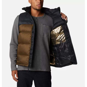 Thick Puffer <b>Jacket</b> Stand Collar Patchwork Design <b>Waterproof</b> Reversible <b>Winter</b> Coat for Outdoor Sports Breathable Sustainable - Product Image 2