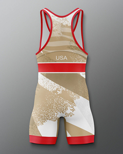 Trajes de Lucha Libre Personalizados Baratos con Estampado Sublimado, Spandex/Algodón 220g, Alta Calidad, Marca Privada, Singlet de Lucha Libre para Adultos - Product Image 6