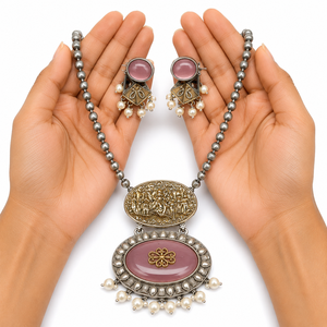 Conjunto de Joyería de Dos Tonos para Mujer, con Zirconia, Aleación de Zinc, Chapado en Oro Antiguo, Estilo Bohemio, para Compromiso, Boda, Collar y Aretes - Product Image 3