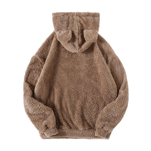 Unisex <b>Men</b> Women <b>Sherpa</b> <b>Fleece</b> Embroidered Hoodie Wholesale Warm Soft Winter Plush Pullover Hooded Sweatshirt Custom Casual - Product Image 4