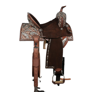Silla de Montar Premium de Cuero Occidental para Barril Racing, Hecha a Mano, Ligera y Cómoda para Rodeo y Equitación de Alto Rendimiento - Product Image 1