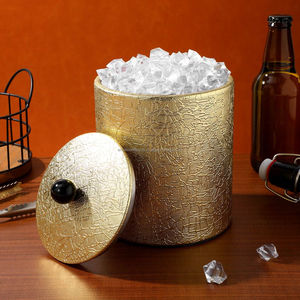 Double Wall Insulated Metal Ice Bucket With <b>Secure</b> Lid Keeps Ice Fresh Longer Ideal For Parties And Gatherings - Product Image 4