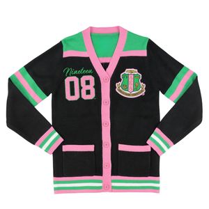 <b>Green</b> Pink Button Down Sweater Women Cardigan Casual Knitwear Fashion Top Long Sleeve Clothing Stylish Everyday Wear Apparel - Product Image 2