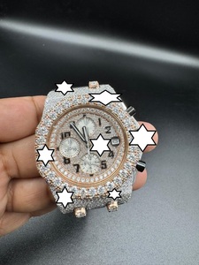 Reloj Deportivo de Lujo ZAWO Personalizado, Unisex, Estilo Hip Hop Vintage, Acero Inoxidable, Diamantes Moissanite Tallados, Cristal Analógico Único, Moderno - Product Image 6