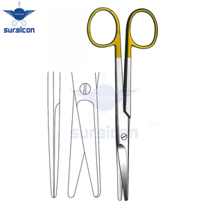 กรรไกร Mayo ขนาด 14.5 ซม. / 5-3/4 นิ้ว ปลายทู่ ตรง สีทอง TC สำหรับผ่าตัด ทางการแพทย์ ความแม่นยำสูง - Product Image 4