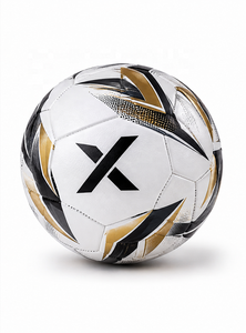 Ballon de football personnalisé X, blanc, noir, rouge, logo X, ballon d'entraînement professionnel pour club |   OEM ODM |   Fabricant |   Design haut de gamme - Product Image 2