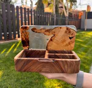<b>Resin</b> Jewelry Box With Wooden Irregular Shape Home Decoration Craft Artistic Storage For Rings And Necklaces <b>Resin</b> <b>Crafts</b> - Product Image 2
