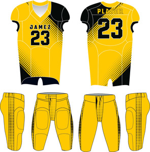Ensembles d'uniformes de football américain respirants pour hommes, qualité supérieure, faible MOQ, dernier design 2025, personnalisables, manches courtes, 100 % polyester - Product Image 3