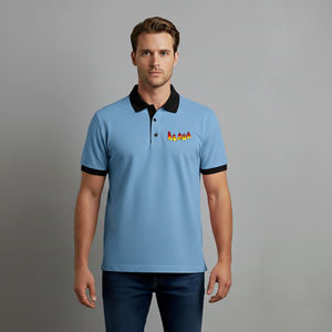 Polo de Manga Corta de Lujo Hecho a Medida de Primera Calidad, Corte Ajustado, Cierre de Botones, Cuello Camisero, Ropa Casual, Camisa de Golf - Product Image 2