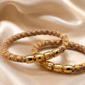 Artisanal Colorful Braided <b>Rope</b> Wristband With Polished Copper Accents Handmade Embossed Luxury Fashion Jewelry - Product Image 2