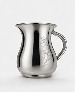 Carafe à eau en acier inoxydable avec couvercle et poignée, finition miroir, pour servir l'eau, le jus, le lait, à la maison, à la salle à manger, en cuisine - Product Image 4