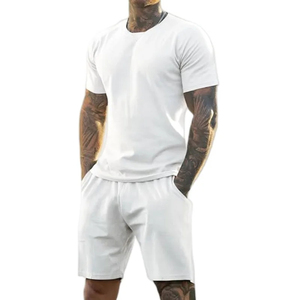 Men's White Solid Crew Neck T-Shirt <b>Set</b> Casual <b>Knitted</b> Breathable Summer Wear By Harry Johnson Production OEM ODM - Product Image 1
