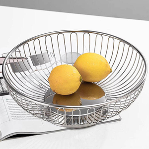 Metal <b>Bread</b> Storage <b>Basket</b> With Liner Iron Wire - Product Image 5