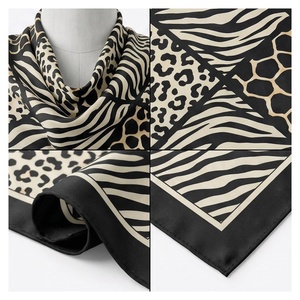 NORTH APPROACH Women's Square <b>Silk</b> <b>Scarf</b> Animal Print Elegant Multi-Functional Fashion Accessory All Seasons - Product Image 4