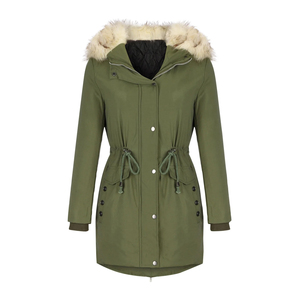 Custom <b>Women</b> <b>Belted</b> Parka <b>Coat</b> Thickened Winter Outdoor Long Jacket Pakistan Manufacturer <b>Women</b> Parka - Product Image 6