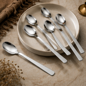 Durable Food Grade Stainless Steel Long Handle Anti-Slip <b>Table</b> <b>Spoons</b> Set | Mirror Modern Luxury Design Dishwasher Safe Home - Product Image 3