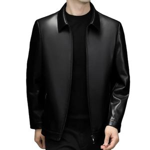 Chaqueta de cuero para hombre o primavera otoño estilo motocicleta cuero Natural Slim Fit Biker Coat chaquetas de cuero personalizadas - Product Image 1