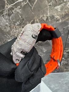 Reloj de pulsera para hombre de acero inoxidable con bisel de moissanita VVS totalmente engastado, estilo hip hop, que pasa la prueba del diamante - Product Image 3