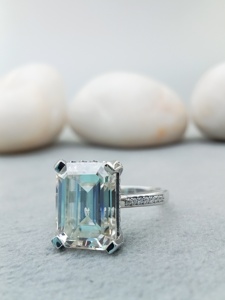 D'VINS JEWELS Trendy Emerald Cut Engagement Wedding Ring Lab Grown Diamond Fancy <b>Light</b> <b>Rose</b> Gold for Certified Women's - Product Image 2