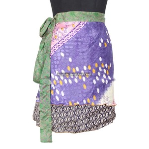 Mini <b>Skirts</b> Hippie Magic <b>Wrap</b> <b>Around</b> Mini <b>Skirt</b> Indian Vintage Silk Saree Ladies Fashion Apparel Boho Vintage Sari Mini <b>Skirts</b> - Product Image 4
