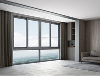 Ventana Corredera Moderna Personalizada con Marco de Aleación de Aluminio, Doble Acristalamiento, Pantalla de Acero Inoxidable, Diseño Exterior Duradero