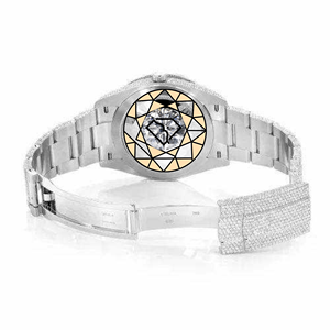 Reloj de Cuarzo de Acero Inoxidable con Incrustaciones de Diamantes, Edición Limitada de Lujo, Unisex, 40 mm, Cristal de Zafiro, Números Romanos, Analógico - Product Image 4