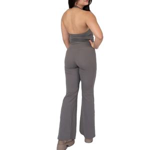 2025 <b>Flare</b> <b>Leggings</b> Yoga Set with Sleeveless Tank Top <b>High</b> Quality Four Way Stretch Workout Suit for Plus Sizes Plaid Pattern - Product Image 2