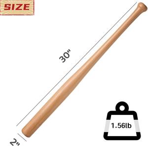 Bate de Béisbol de Madera, 28'', 30'', 32'', 34'', Ligero, Tamaño Completo, Juvenil, Adulto, Bate de Béisbol de Madera Largo - Product Image 3