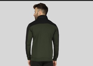 green <b>White</b> Color Block Men's Windbreaker Jacket <b>Zip</b> <b>Up</b> Lightweight Outerwear for Streetwear - Product Image 2