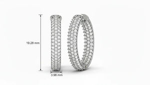 Boucles d'oreilles unisexes en argent sterling 925 avec breloque couronne à trois rangs de diamants Moissanite, design classique et éclat brillant - Product Image 2