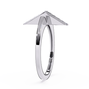 Bague en or blanc pour femme, diamant rond taille brillant, style minimaliste, diamants naturels couleur G - Product Image 3