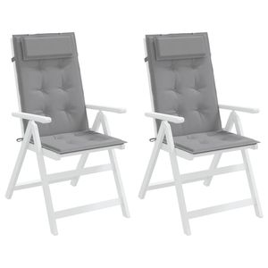 2pcs Gray Oxford Fabric <b>Highback</b> <b>Chair</b> Cushions Outdoor Pillows & Cushions - Product Image 4
