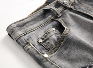 Pantalones Cortos de Mezclilla Negros de Estilo Vintage para Hombre, Sueltos, Lavado Ligero, Cintura Alta, Pierna Ancha, Bolsillos Tejidos, Resistentes al Viento, 100% Algodón, para Gimnasio - Product Image 3