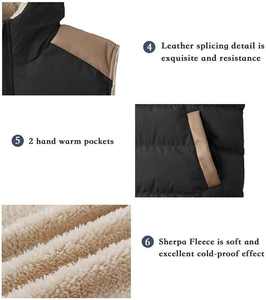 Chaleco Acolchado Sin Mangas de Color Sólido para Hombre, Ropa de Invierno Informal, 100% Poliéster, Impresión de Logotipo Personalizado, Chaleco Acolchado Cortavientos - Product Image 5