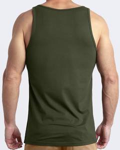 STELLAR STR-MV07 Vert 100% Coton Respirant Teint Uni Tricoté Col Rond Décontracté Débardeur de Sport 120g Sérigraphié Homme - Product Image 1