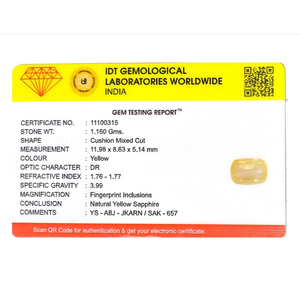 5.8 Carat Oval Cut Yellow Sapphire Loose Gemstone for Fine Jewelry - Product Image 4
