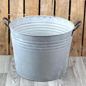 กระถางปลูกต้นไม้โลหะชุบสังกะสีทรงกลมตกแต่งสวนภายนอก งานสั่งทำพิเศษ สีขาว ราคาถูก - Product Image 4