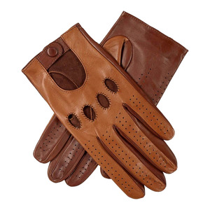 Fashionable Genuine Leather <b>Driving</b> <b>Gloves</b> Wrist Length Breathable Retro Style For Casual Wear Spring Autumn Unlined Brown Color - Product Image 1