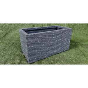 Jardinière KNT moderne en fibre de verre légère et durable pour intérieur/extérieur, finition sculptée à la main, motif circulaire, idéale pour centre commercial - Product Image 1