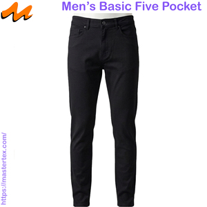 Jean pour homme, taille mi-haute, coupe droite classique, non en denim, respirant, cinq poches, teint en pièce, délavé, 8.99 OZ - Product Image 2