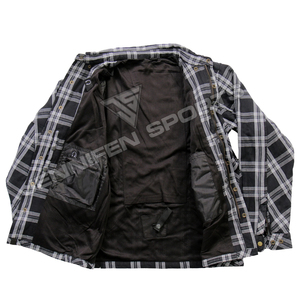 เสื้อเชิ้ตขี่มอเตอร์ไซค์ผ้าฝ้ายฟลานเนลบุซับในสำหรับผู้ชาย รุ่นใหม่ปี 2026 พร้อมแผ่นป้องกัน CE - Product Image 6