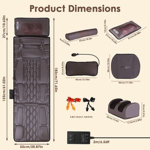 9 Modes Full Body Shiatsu Massage Chair <b>Pad</b> with Inflatable Lumbar Support and Heat Therapy <b>for</b> Back <b>Hip</b> Leg Massagers - Product Image 2