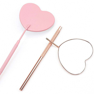 Stainless Steel <b>Gold</b>-Plated <b>Round</b> Single-Sided <b>Wall</b>-Mounted Cosmetic <b>Mirror</b> with Personalized Feature for Lash Artists - Product Image 3